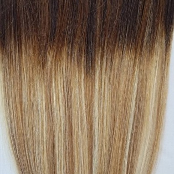 24" 100% Clip in Human Hair Extensions 7Pcs,14 clips #T2-18/613 - Picture 3 of 3